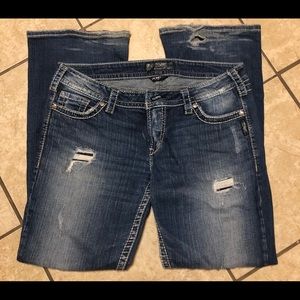 Women’s silver jeans